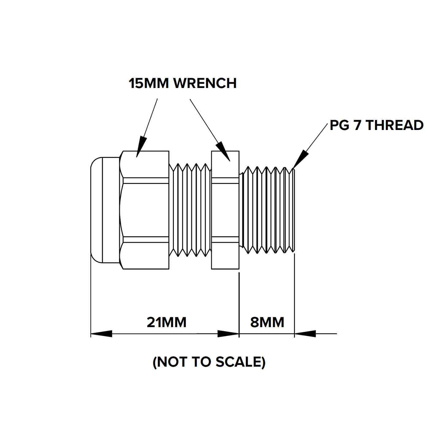 Cable Gland, Hummel, 2-5mm cable, PG7, CD07AR-BK