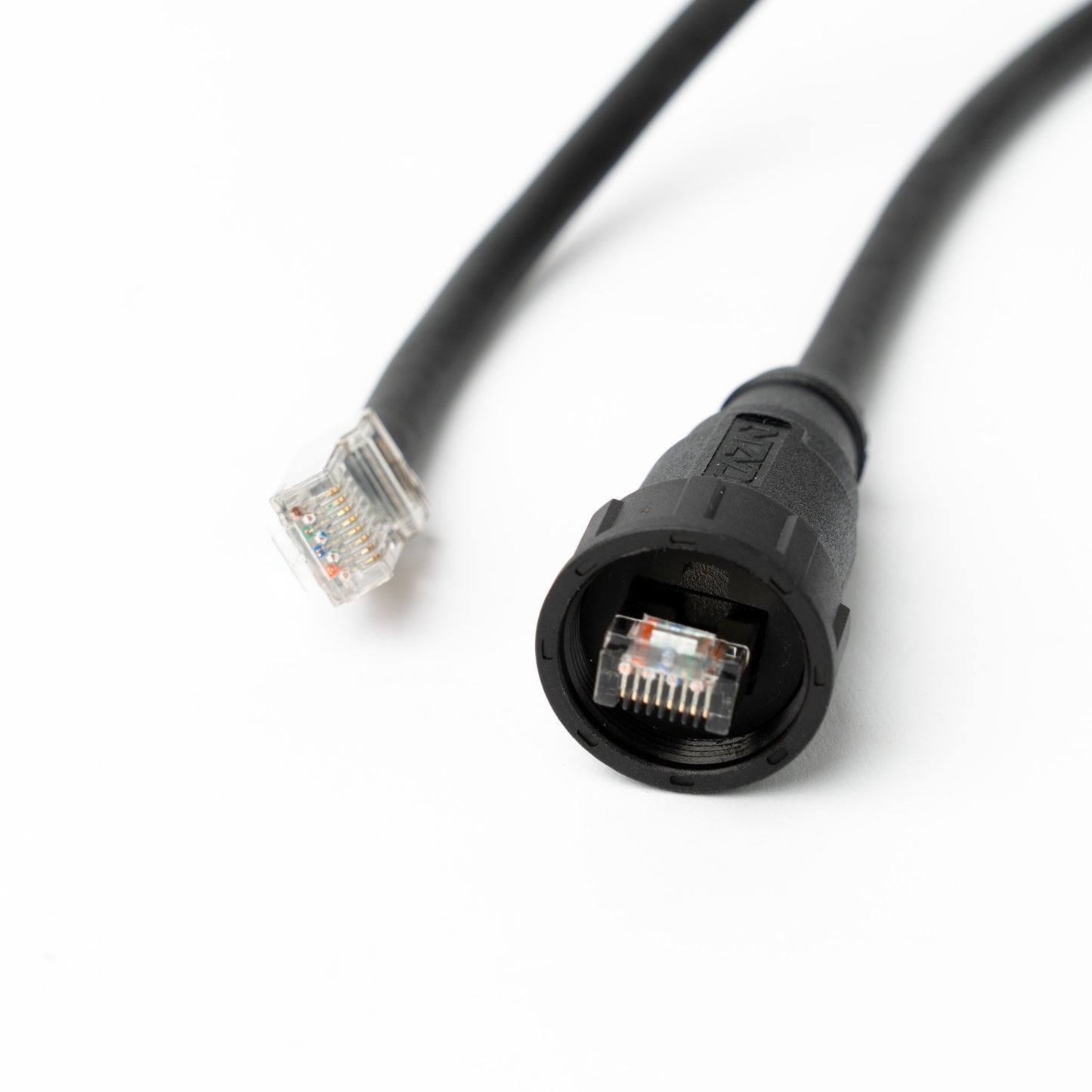 RJ45 Industrial Outdoor Cable - IP67 Threaded Waterproof Connector